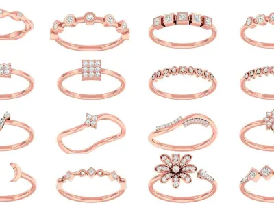 99 Minimalist Thin Light wt women ring 3dm stl 1- render detail  3D Model Pack