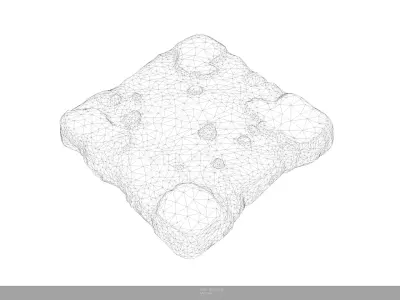 Stylized Mossy Stone Floor Game Ready - AI Low-poly 3D model