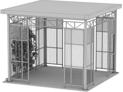 Outdoor Gazebo Metal Pavilion Structure 3D model