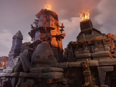 Brutal architecture Low-poly 3D model