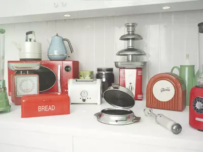 Archmodels vol 143 - retro kitchen appliances 3D model