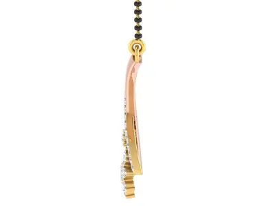light weight yellow gold  diamond pendent -EZ T-33 3D print model