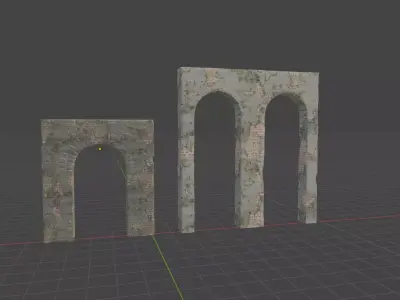 Middle Age Arch Wall Free low-poly 3D model