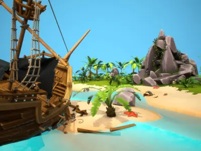 Pirates Story Low-poly 3D model
