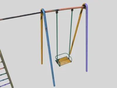 Old Climber with Swings Low-poly 3D model