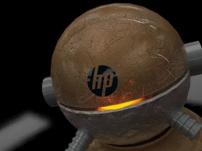 meccha robot with golden body 3D model