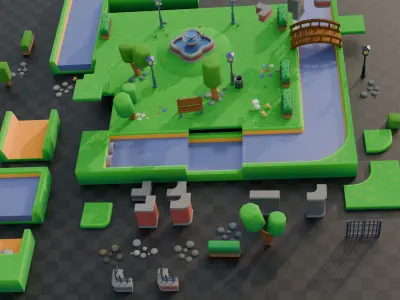 Cute Park Pack 3D model