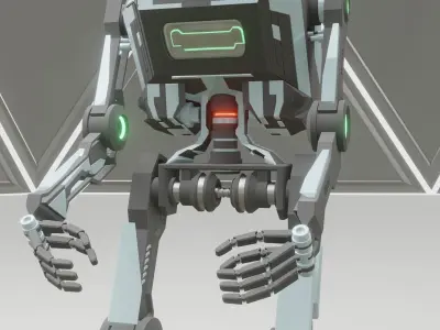 Robot sci fi Low-poly 3D model