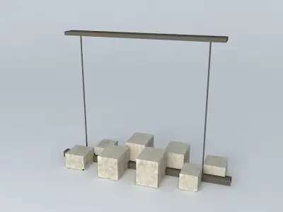 Resin Box Chandelier 3D model