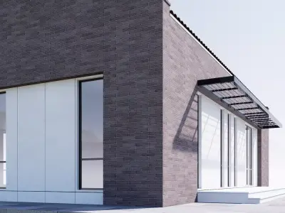 Commercial building Low-poly 3D model