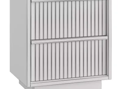 Kouva 2-Drawer Nightstand 3D model