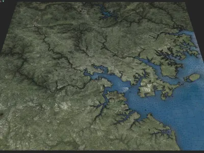 Baltimore - 3D Terrain Low-poly 3D model