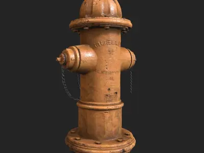 Hydrant  3 colors Street hydrant Low-poly 3D model
