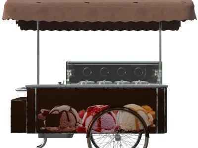 ISA Carapine Ice Cream Cart 3D model