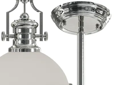 Chadwick light pendant in chrome with glass 3D model