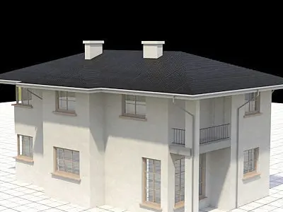 highly detailed and textured single-family house 3 3D model