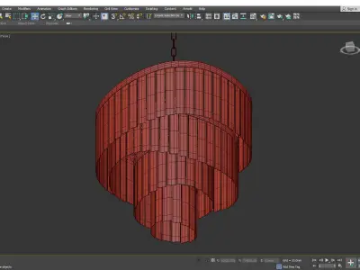 SIRIAN modern chandelier in brass Low-poly 3D model