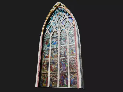 Medieval Church Stained Glass - ONLY 3D model