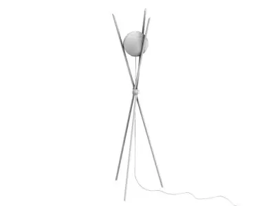 Modern Wooden Triangle Floor Lamp 3D Model 3D model