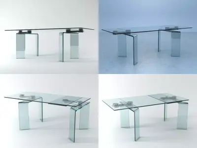 Ray four different glass tables 3D model