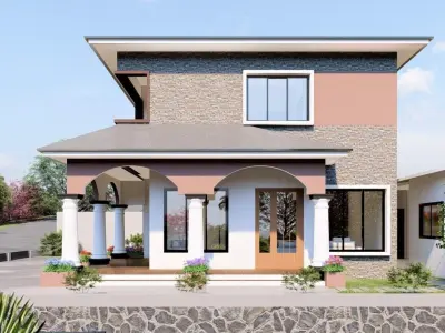 DUPLEX 3 two story house in nigeria 3D model