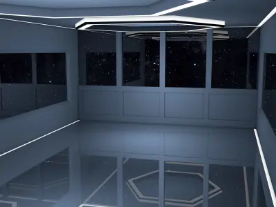 Sci Fi Room Low-poly 3D model 33