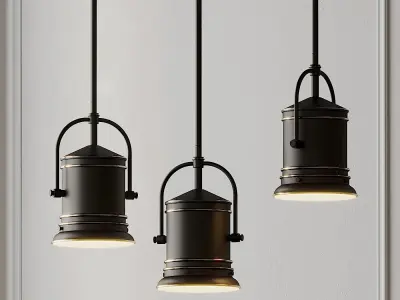 Hinkley Pullman Wide Oil-Rubbed Bronze Mini Pendant 3D model