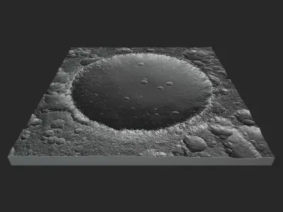 Large lunar crater Moon landscape 3D print model