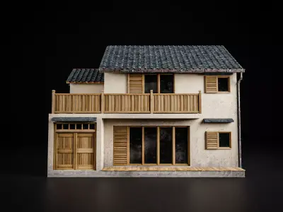JAPANESE BUILDING 007 Low-poly 3D model
