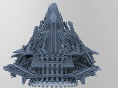 Island of Atlas Grand Tower pyramid  3D model