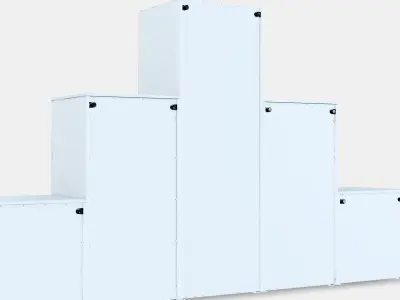 PLATSA Wardrobe with 3 doors6 drawers Low-poly 3D model