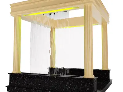 Gazebo with Waterfall 3D model