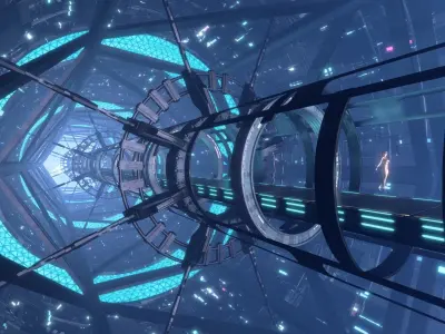 scifi space Corridor  Bridge Tunnel 3D model