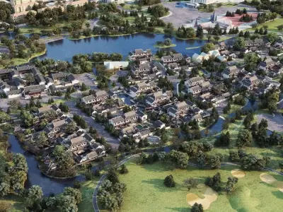 Lakeside Resort Masterplan 3D model