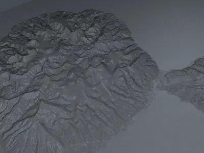 Tahiti island full 3d model terrain 3D model