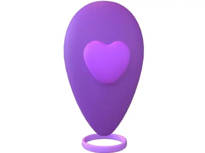 Love Location Tag Icon v1 007 Low-poly 3D model