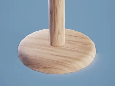 Rounded Table 001 - Light Wood Low-poly 3D model