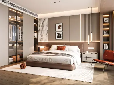 Modern Bedroom 3D Model 3D model