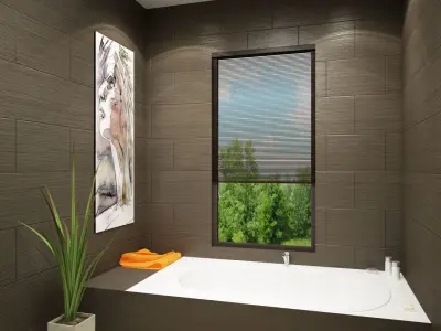 Bathroom floor plan of 3D model