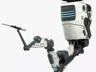 Robotic Arm 01 low poly  Low-poly 3D model