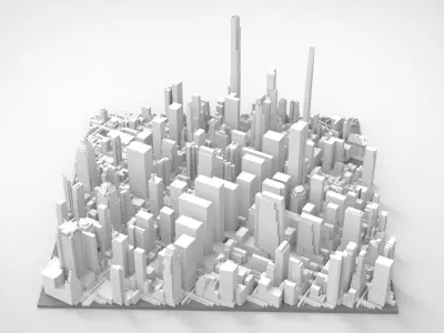 Cityscape New York USA fragment city 3D model