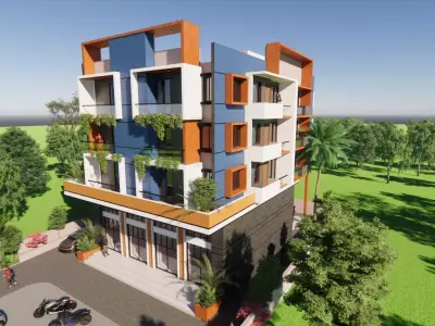 Contemporary Mixed-Use Building - Retail and Residential 3D model