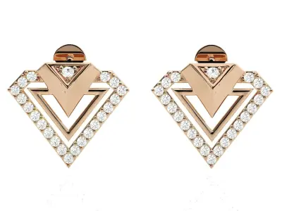 Light wt Women Diamond Earrings  3D print model