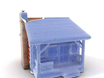 Rustic Log Cabin model pack Low-poly 3D model