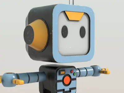 Futuristic Robot Technology Concept Sci-Fi Artwork Character Low-poly 3D model