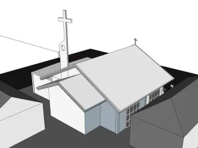 Architecture-Religion-God-Culture-Temple-0131 church with cross 3D model