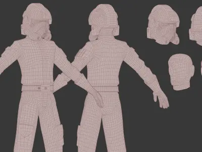 Imperial Pilot Low-poly 3D model