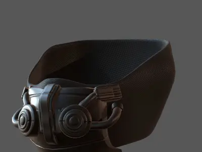 Gas mask helmet 3d model scifi Low-poly  Low-poly 3D model 285