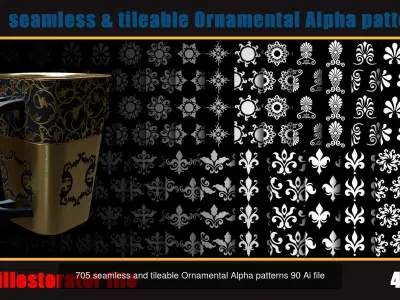 Ornamental Alpha patterns collection  Texture