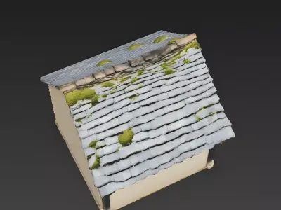 Rustic Rural Chinese Mud Cottage 3D Model Low-poly 3D model